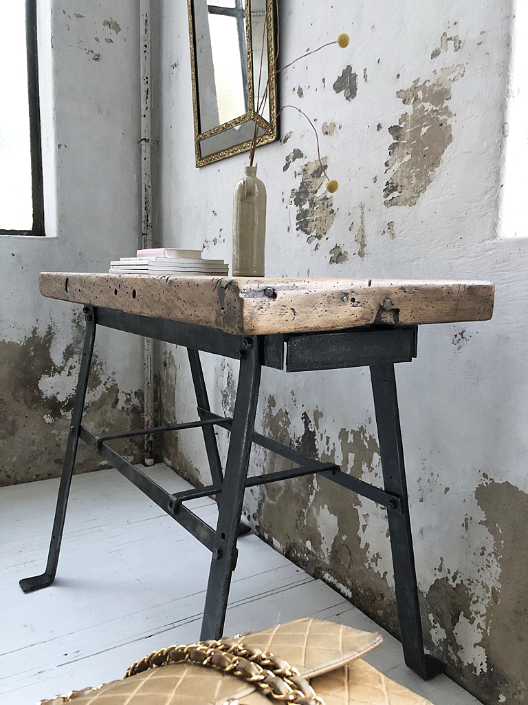 Table de métier ou établi d'atelier ancien - Factory Vintage